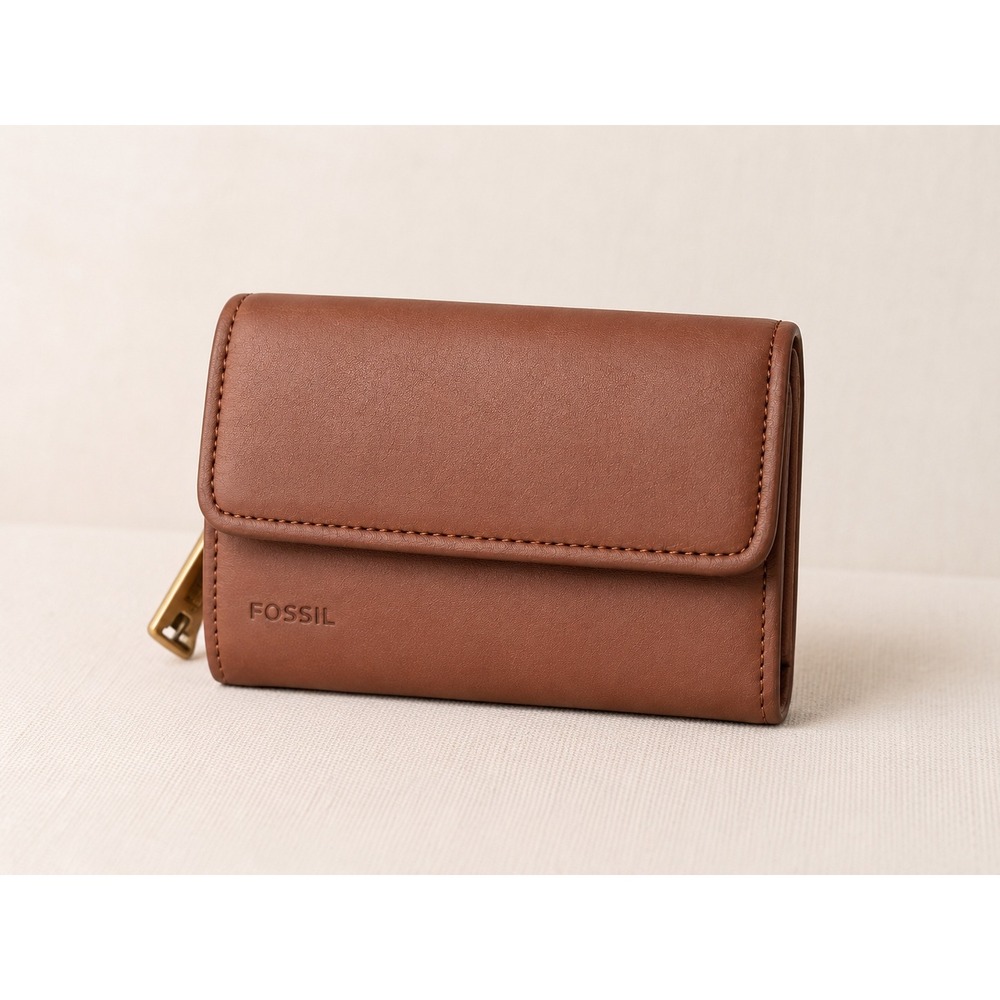 Fossil Parker Multifunction Leather Wallet Saddle Brown SL-8496SAD New